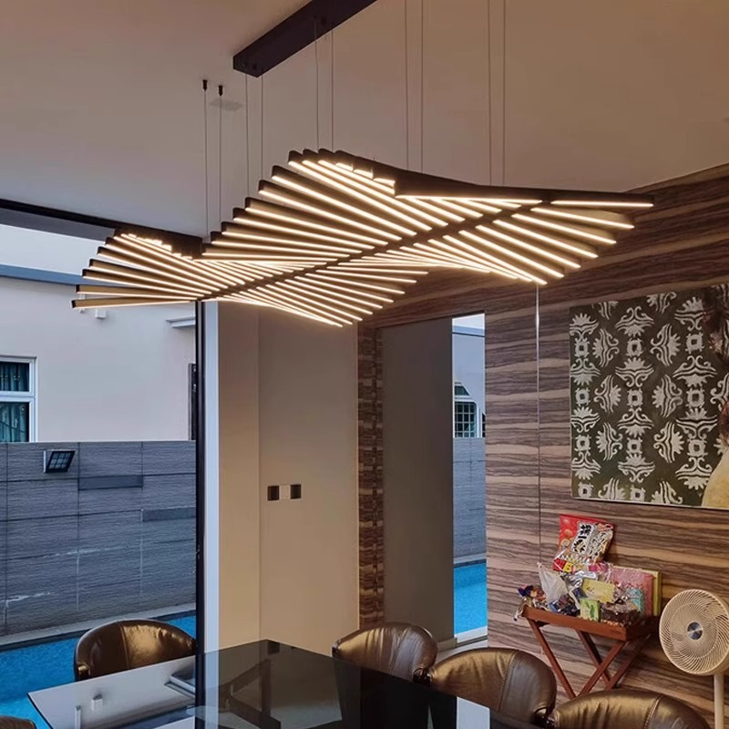 現代の LED 天井シャンデリアクリエイティブフィッシュボーン高級リビングルームライトホーム屋内装飾オフィスダイニングルームペンダントランプ