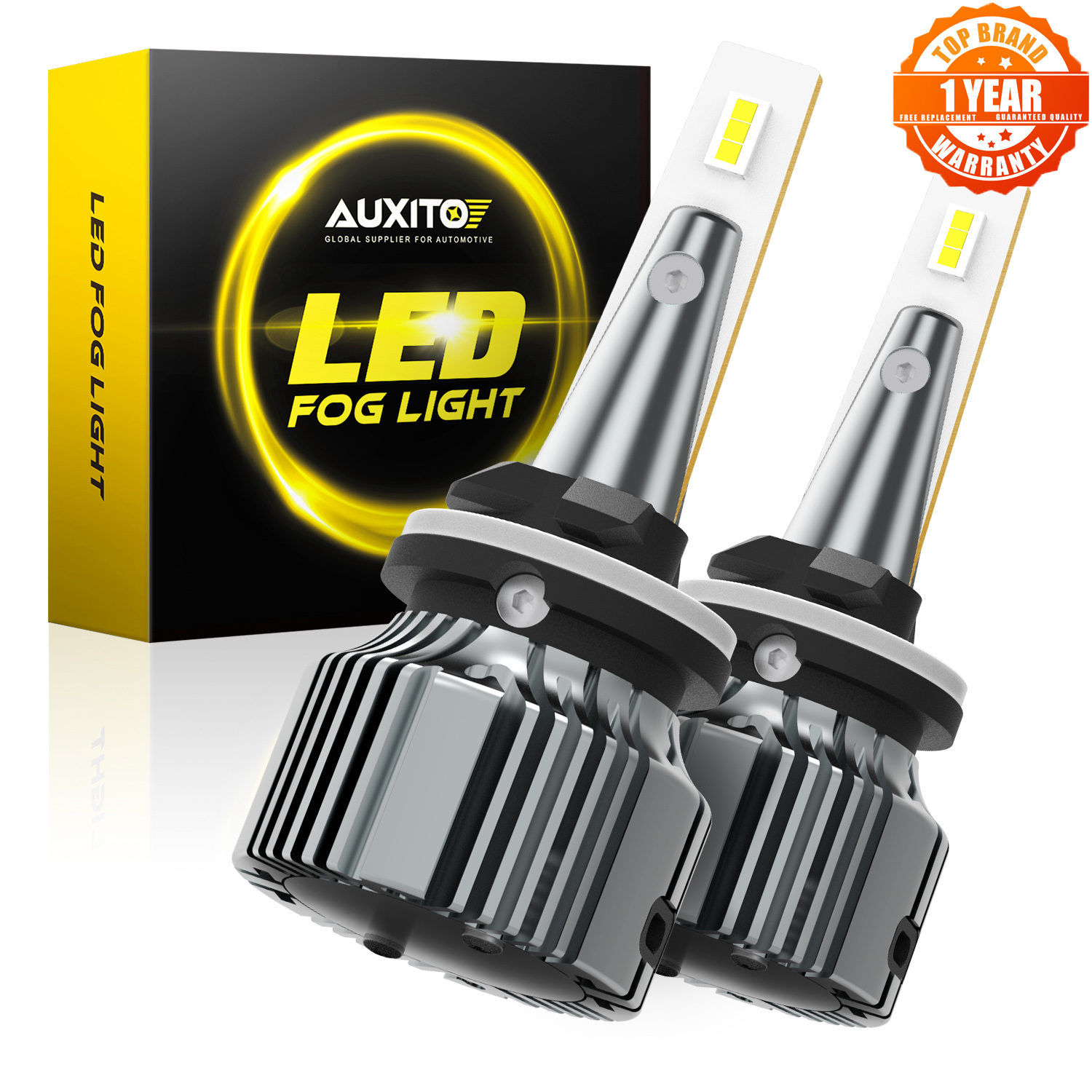 AUXITO 2個 H27 880 881 LED電球 H27W/2 H27W/1 LED H27W 車用フォグライト 運転日ランニングランプ 自動 12V 24V 2000LM 6500K ホワイト
