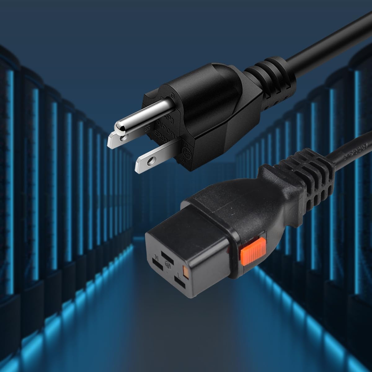 TOWE US プラグからロック IEC C19 電源コード UL 高耐久 14AWG AC 延長ケーブル PDU サーバー PC プリンター 10A