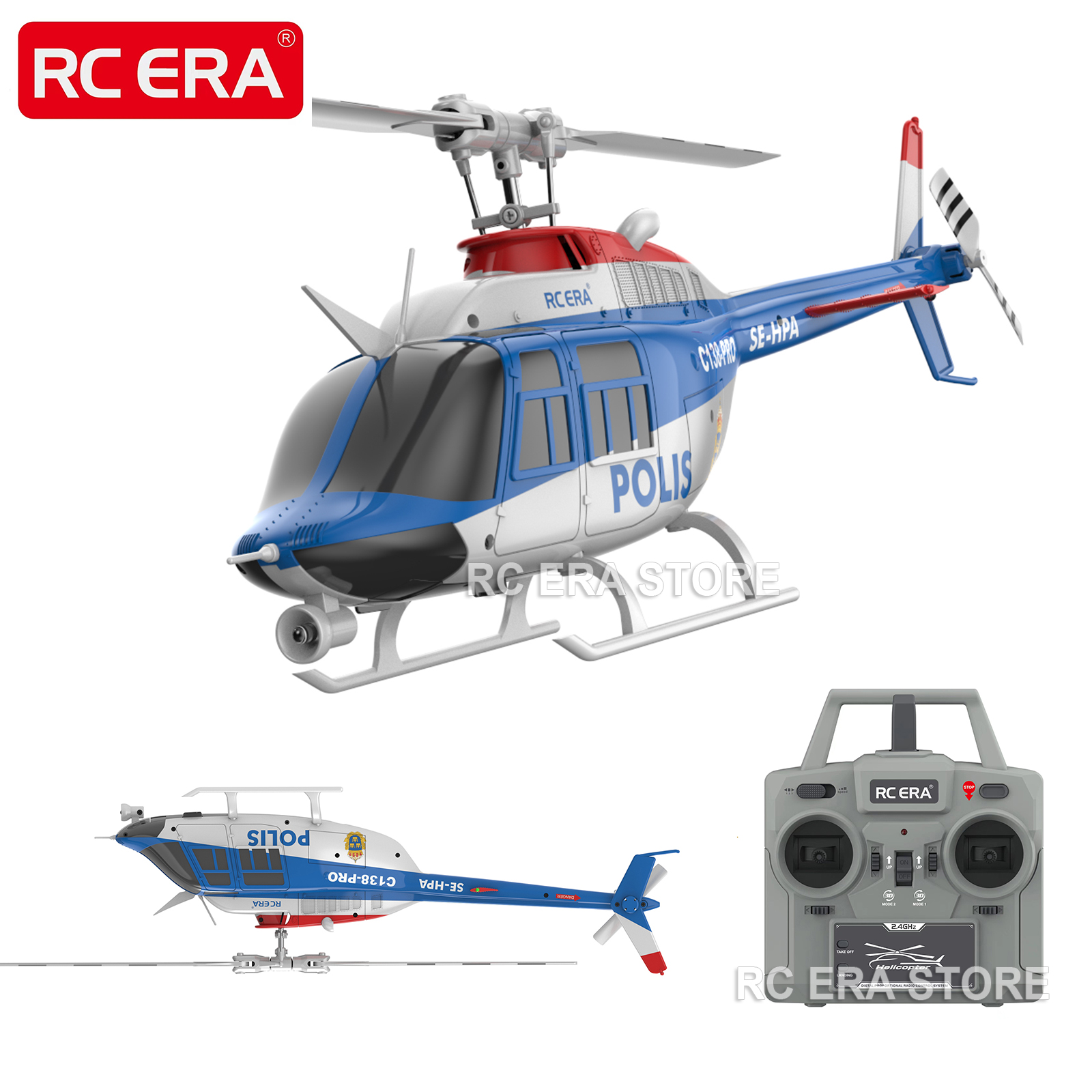RC ERA C138PRO ブラシレス C138 起毛 Bell206 ジェットレンジャー 2.4 グラム RC ヘリコプター ジャイロスタビライザー付き リモコンおもちゃ 大人用