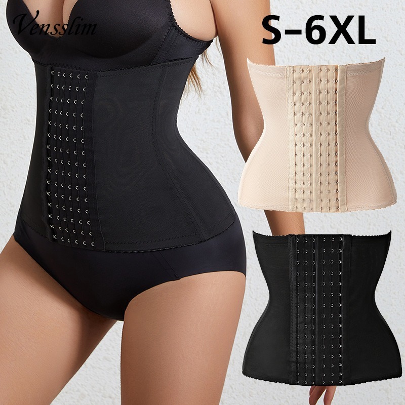Vensslim S-6XL プラスサイズのウエストトレーナーコルセット女性ボディシェイパー痩身ベルトおなかコントロールフック Wrpa 腹圧縮ストラップ