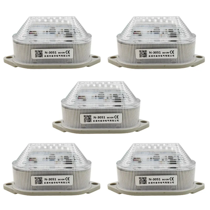 5 個デュアルカラー赤/青 LED ストロボ信号警告灯 N-3051 インジケータランプ小さな点滅ライトセキュリティ Alarm12V24V220V