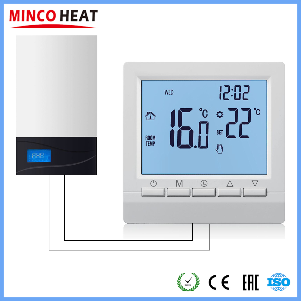 MINCO HEAT プログラマブルガスボイラー加熱温度レギュレーターハンドコントローラー単三電池サーモスタットキッドロック付き