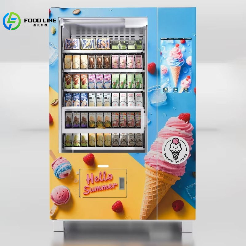 モールスマート自動販売機冷凍新鮮な冷たい飲み物アイスキャンデーアイスクリーム急速冷凍食品自動販売機自動カスタマイズ