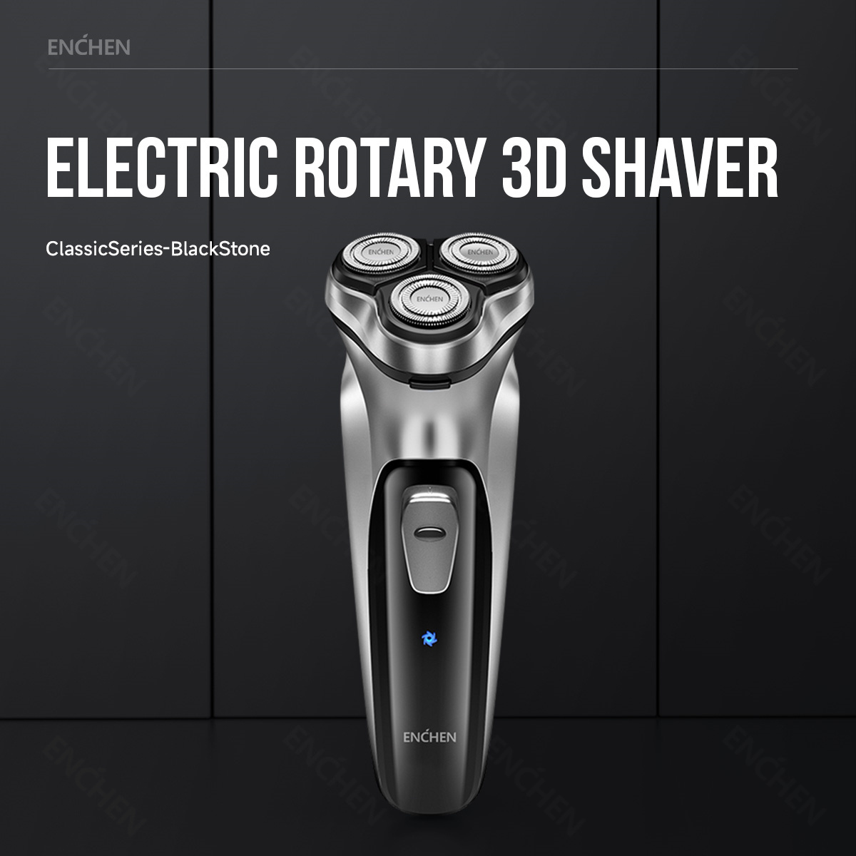 ENCHEN ブラックストーン電気ロータリーシェーバー男性用 3D フローティングブレード洗える Type-C USB 充電式シェービングひげマシン