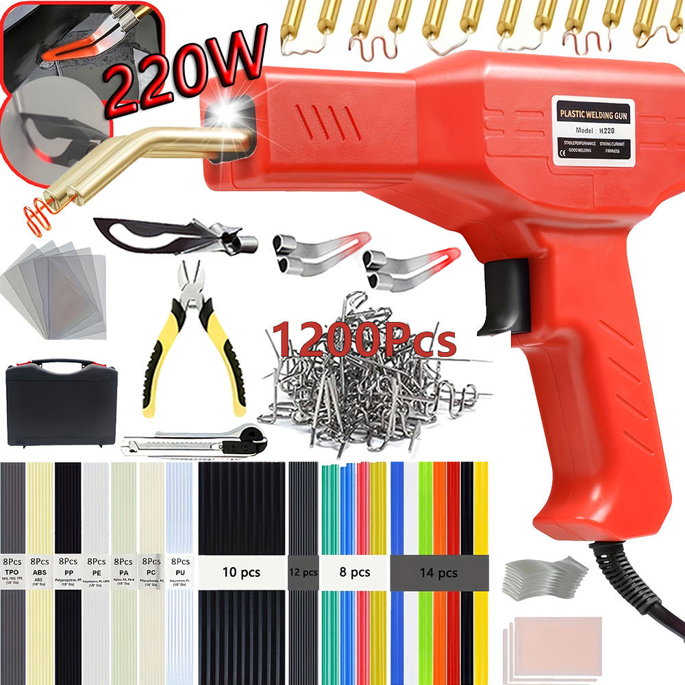 220 ワット / 50 ワットプラスチック溶接機キットアップグレードホットホッチキスプラスチック修復ツールはんだごてステープルバンパー修理車ツールキット