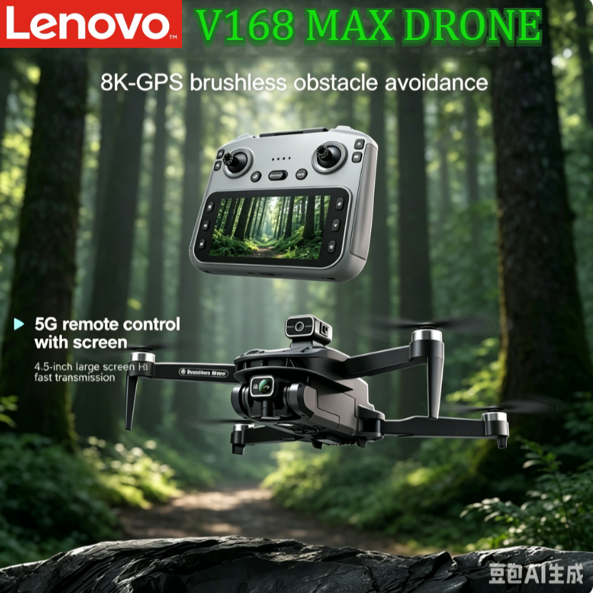 レノボ V168 MAX 折りたたみ式 RC ドローン 5G GPS 測位 8K ウルトラ HD カメラ ブラシレスモーター 障害物回避 空中クアッドコプター