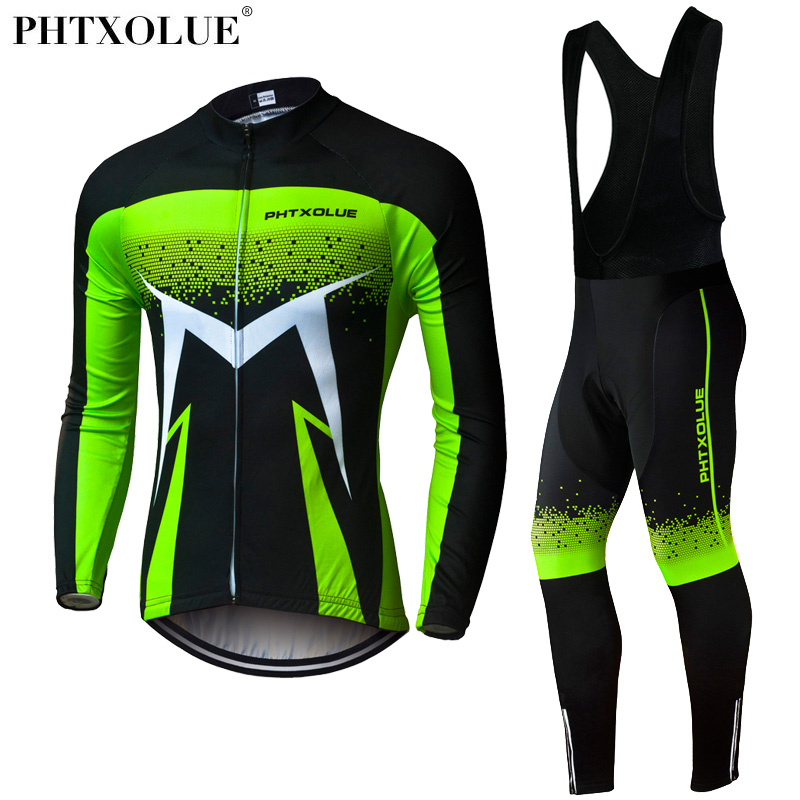Phtxolue 通気性長袖サイクリングセットマウンテンバイク服秋自転車ジャージ服マイヨ Ropa Ciclismo