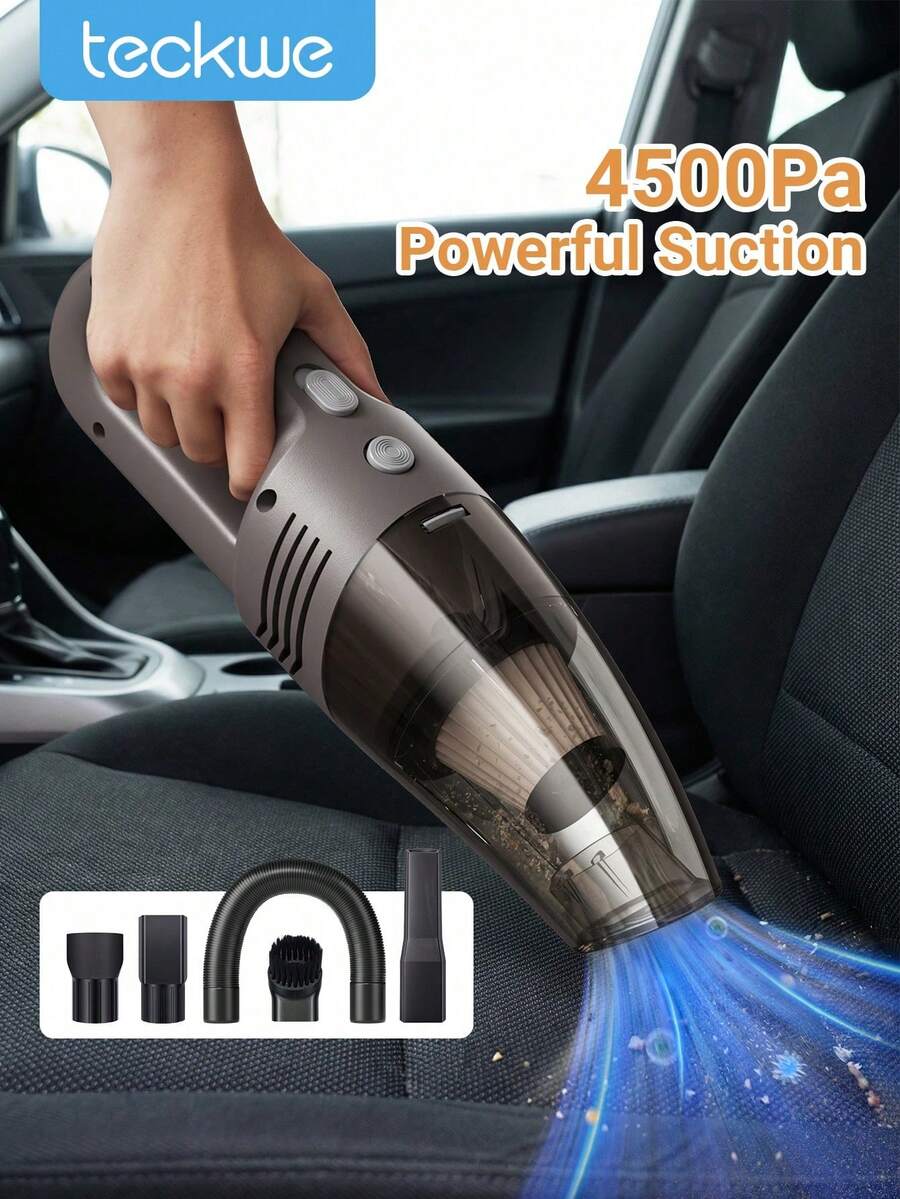 4500Pa 強力な吸引力を備えたミニ車用掃除機、コンパクト 12V ハンドヘルド車の室内クリーニング用