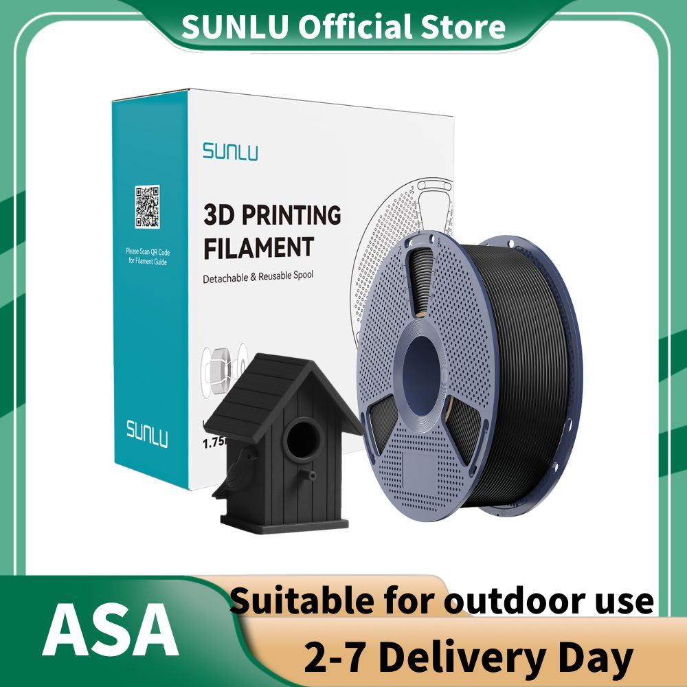 SUNLU ASA フィラメント 1.75mm 1KG (2.2lbs) UV/雨/耐熱性タフ 3D プリンタ フィラメント EU/米国/英国から
