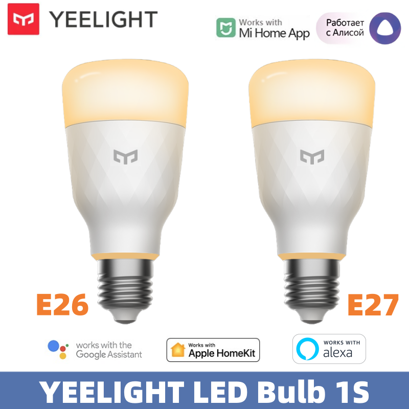 YEELIGHT LED 電球 1S スマートライト E26/E27 温白色光調整可能な明るさ WiFi 音声制御 2700K ホームキット Google