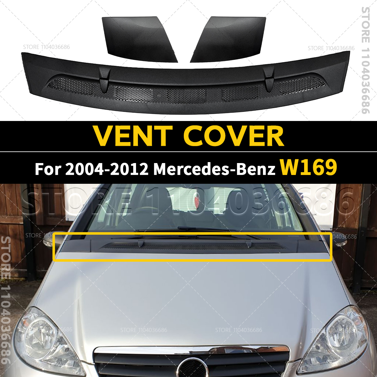 2004-2012 W169 メルセデスベンツ A クラス A150 A160 A170 A180 A200 フロントフードベントカバーグリル 1698300075 1698300175 1698360018