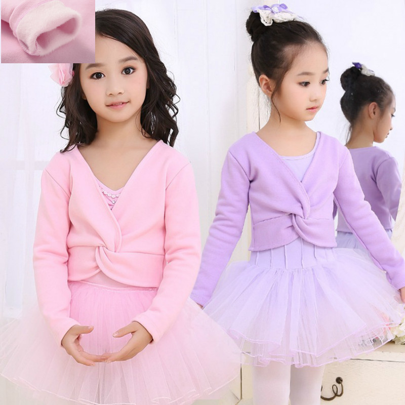 体操レオタード女の子のためのバレエ balett ジャケット長袖ダンスセータートップコート子供ダンス服ジャケットラップバレエ