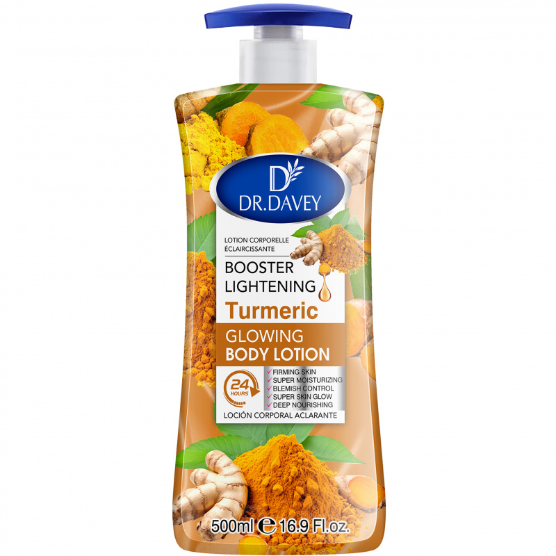 500ML DR.DAVEY Turmeric Glowing Body Lotion Large Capacity Four Seasons Moisturizing Refreshing Non Greasy Fragrant