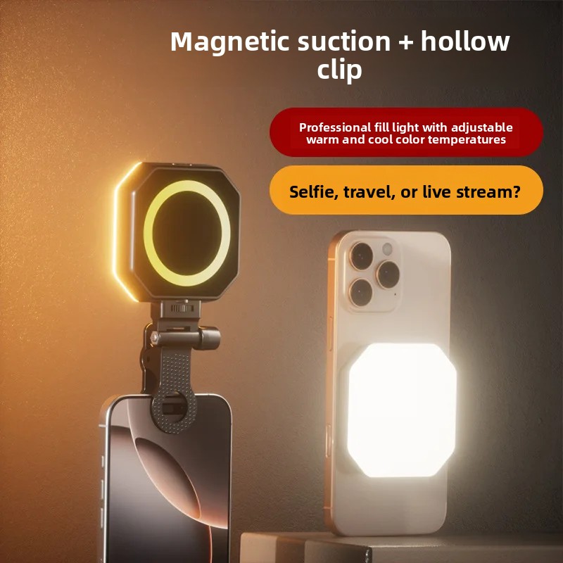 ビデオ録画用のledライト 写真撮影用ライト ランプ magsafe 自撮りライト 電話用 磁気フィルライト 電話用自撮り