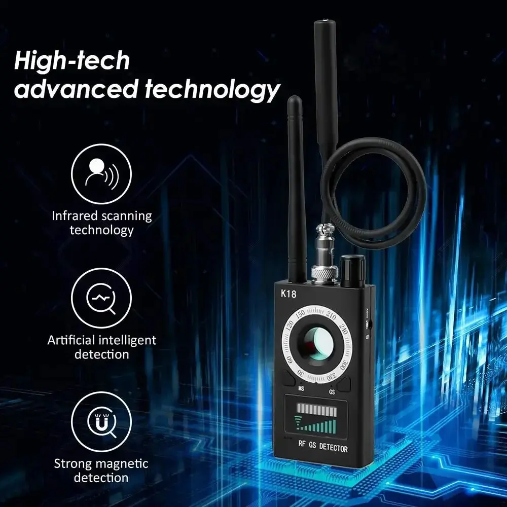 K18 多機能アンチスパイカメラ検出器デバイスファインダー 1MHz-6.5GHz GSM オーディオバグファインダー GPS 信号 RF トラッカー検出