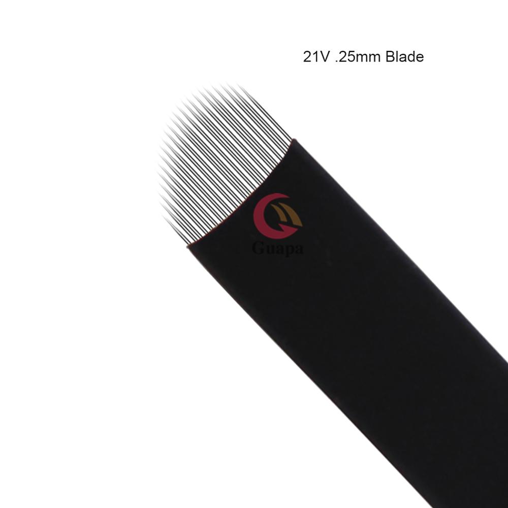 21V 形状フレックス Microblading 針アイライナータトゥー針 21 ピンタトゥー薄層 Tebari フレックスブレード V 形状 SPMU 針刃