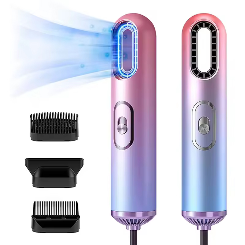 ポータブル 2-in-1 ヘアドライヤーカーリングコームヘアブラシスタイリングツールヘアドライヤーとボリューマイザーブロワーストレートアイロンハンドヘアドライヤー