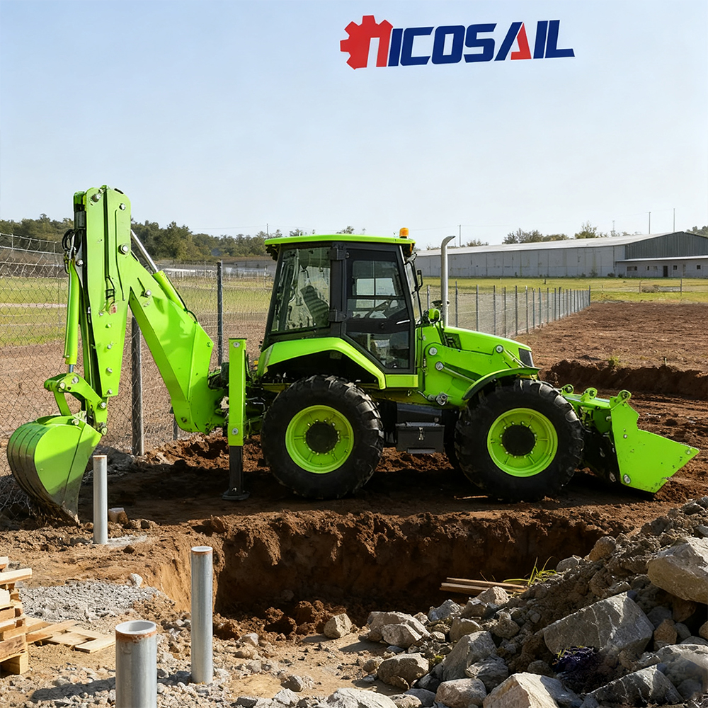 4x4 バックホー 土工機械 バックホー フロント ローダーおよびバックホー トラクター ミニ牽引式バックホー ローダー