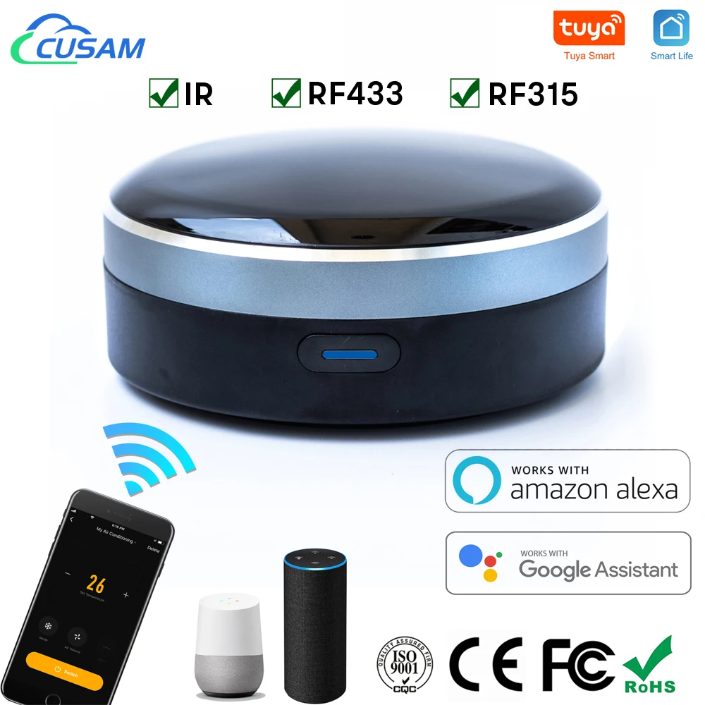 RF IR ユニバーサルリモコン WiFi スマートホームコントローラー TV AC カーテンローラーシャッター Alexa Google Home と連携