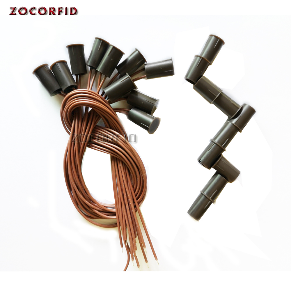 10 ペア円形ドア窓接点セキュリティ磁気リードスプリングスイッチアラームノーマルクローズスタイルネジ