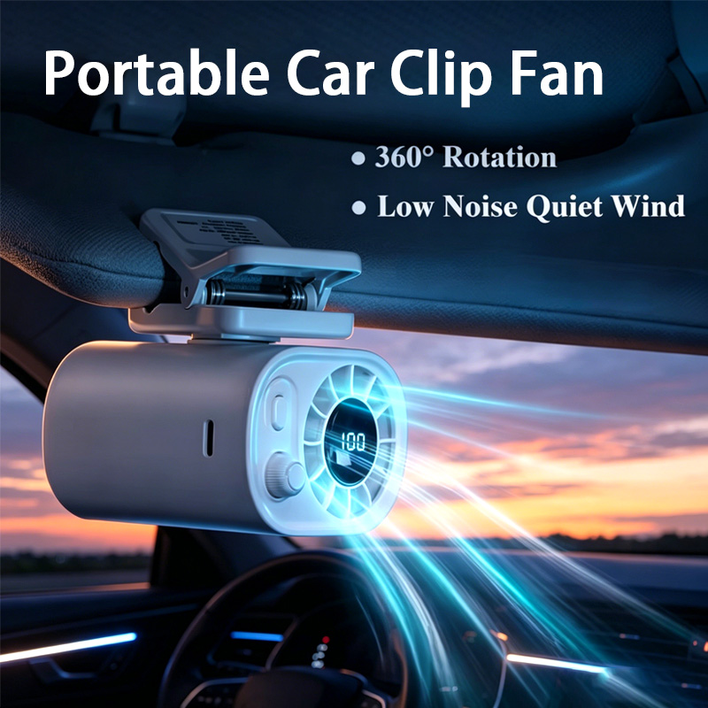 車用クリップオンファン屋外傘ファン 360 度回転可能 100 スピード風低ノイズミニファン USB 充電式クランプどこでもデスクトップ