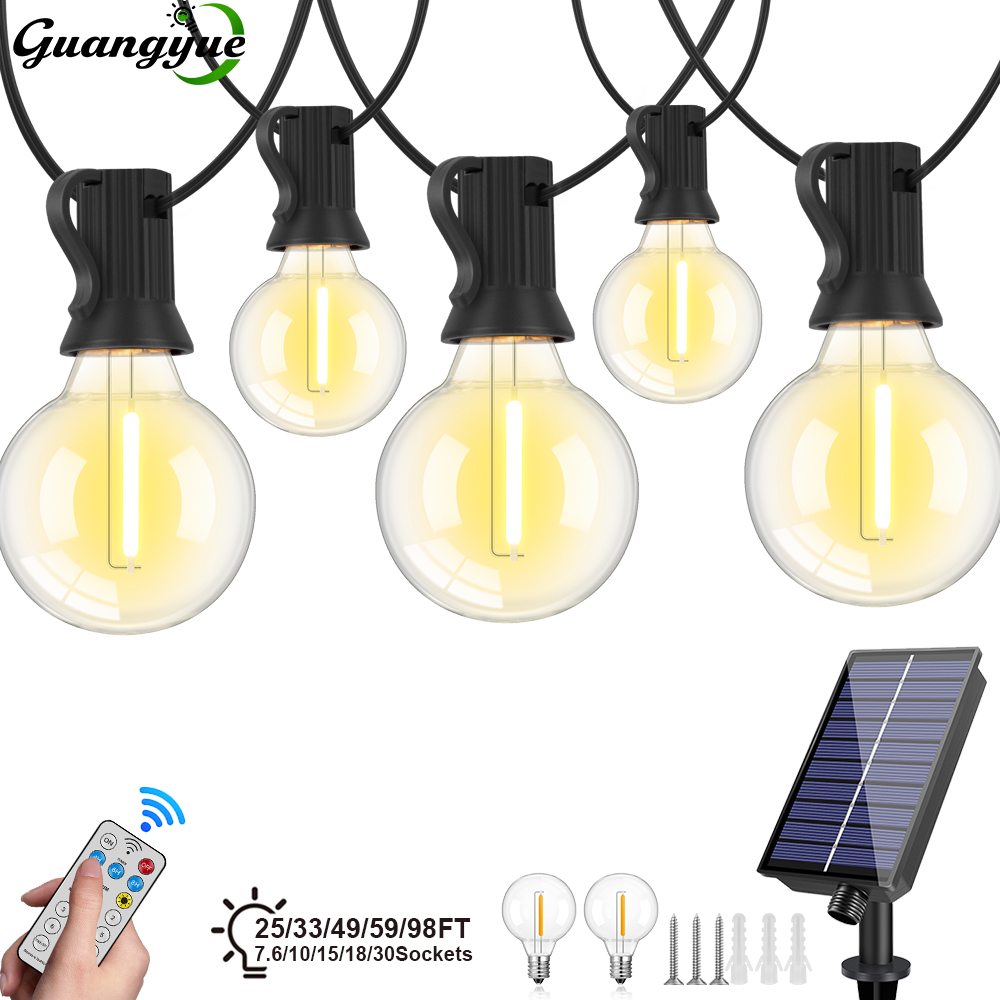 G40 屋外ソーラーストリングライトガーランド LED ソーラーストリングライト 24V グローブ防水ハンギングライト庭裏庭カフェ