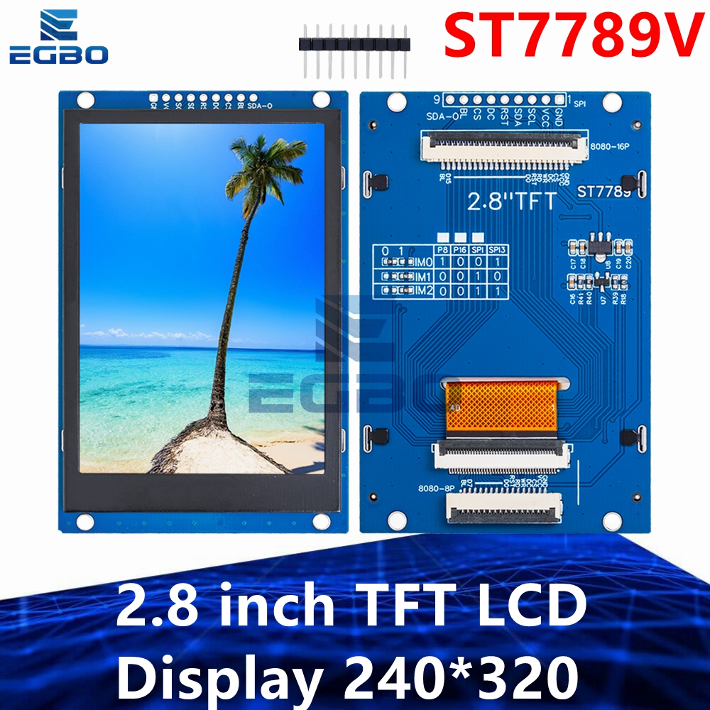 2.8 インチ TFT 液晶ディスプレイ 240*320 ドライブ ST7789V インターフェイス SPI/8/16 ビットパラレルポートモジュール Arduino 用