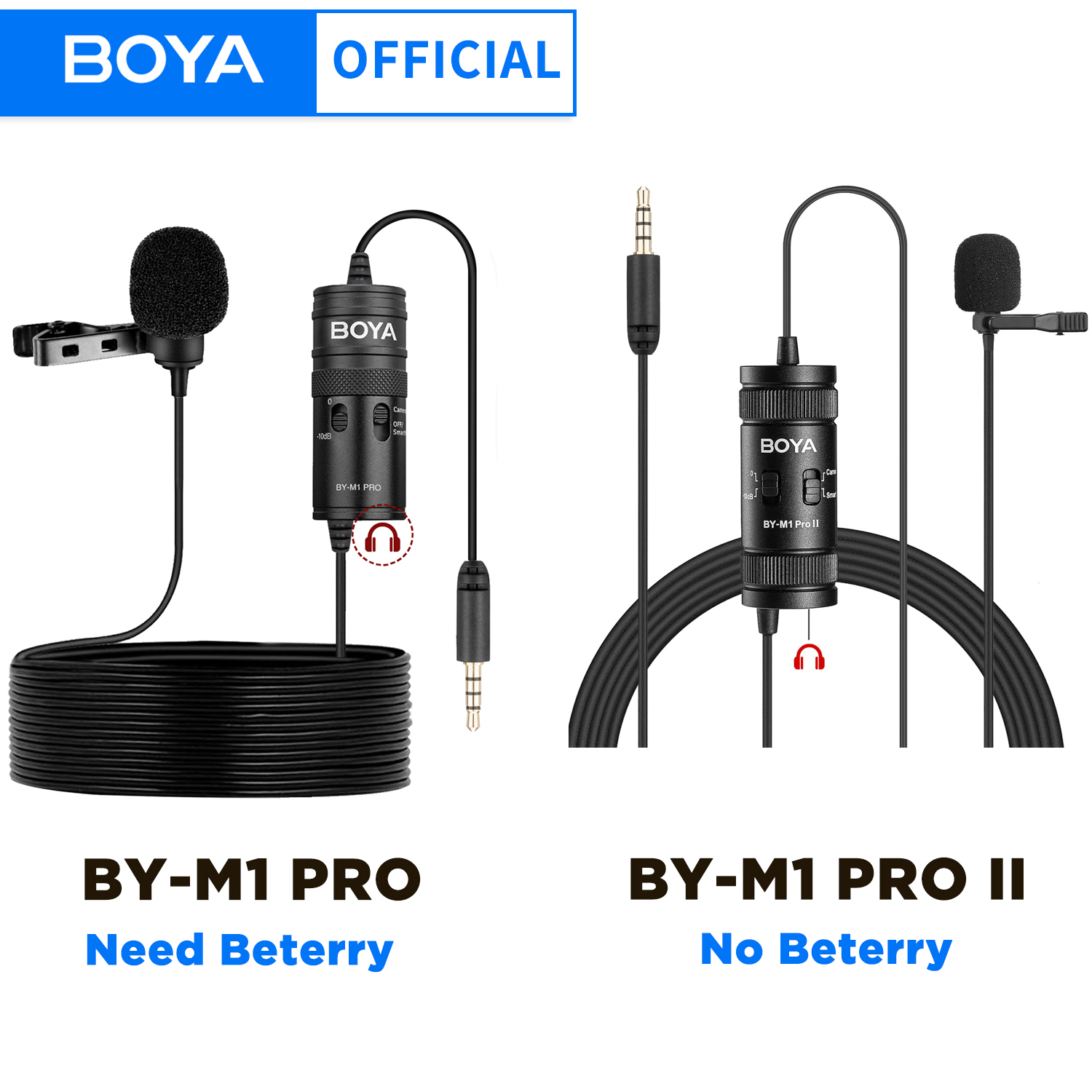 BOYA BY-M1 PRO/BY-M1 PRO II 3.5mm TRRS 有線ラベリアラペルマイク スマートフォン PC カメラ録音 Youtube ライブストリーミング用