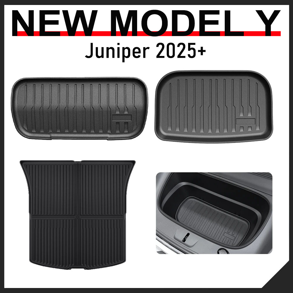 フロントリアトランクマット 2025 2026 テスラモデル Y ジュニパーカーゴマット後部座席バックカバーシートバックライナーパッドプロテクターアクセサリー
