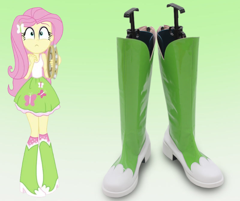 ポニーフレンズアニメ Fluttershy コスプレ靴ブーツ女性かわいい女の子ハロウィンカーニバル Pu レザーブーツ