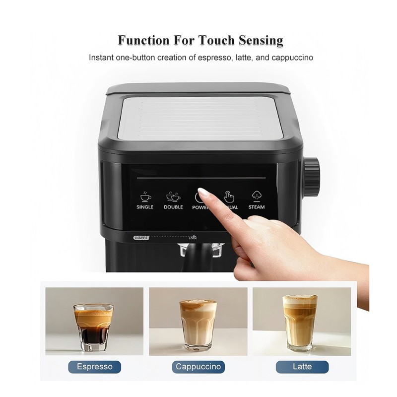 【早く売れる】EUプラグ電気イタリアコーヒーマシン20バーエスプレッソコーヒーメーカー自動半自動エスプレッソマシン
