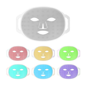 Portable Anti-Aging LED Face Mask, 7-Color Food-Grade Silicone Red Light Therapy Mask, Wireless