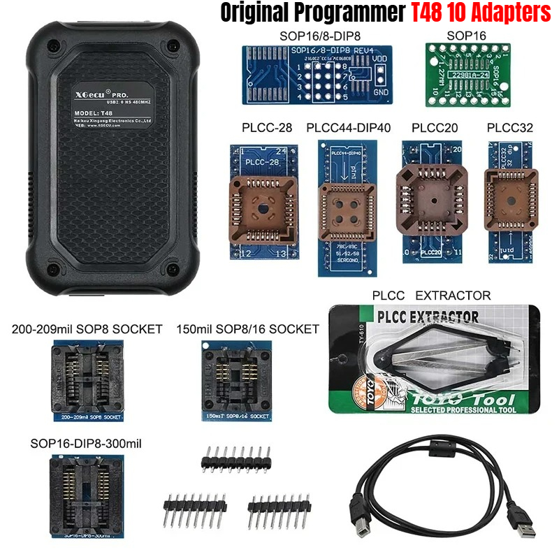NEWBEST オリジナルプログラマー XGecu T48 サポート 34000 IC 用 EPROM/MCU/SPI/Nor/NAND フラッシュ/EMMC/IC テスター Pk TL866CS TL866II