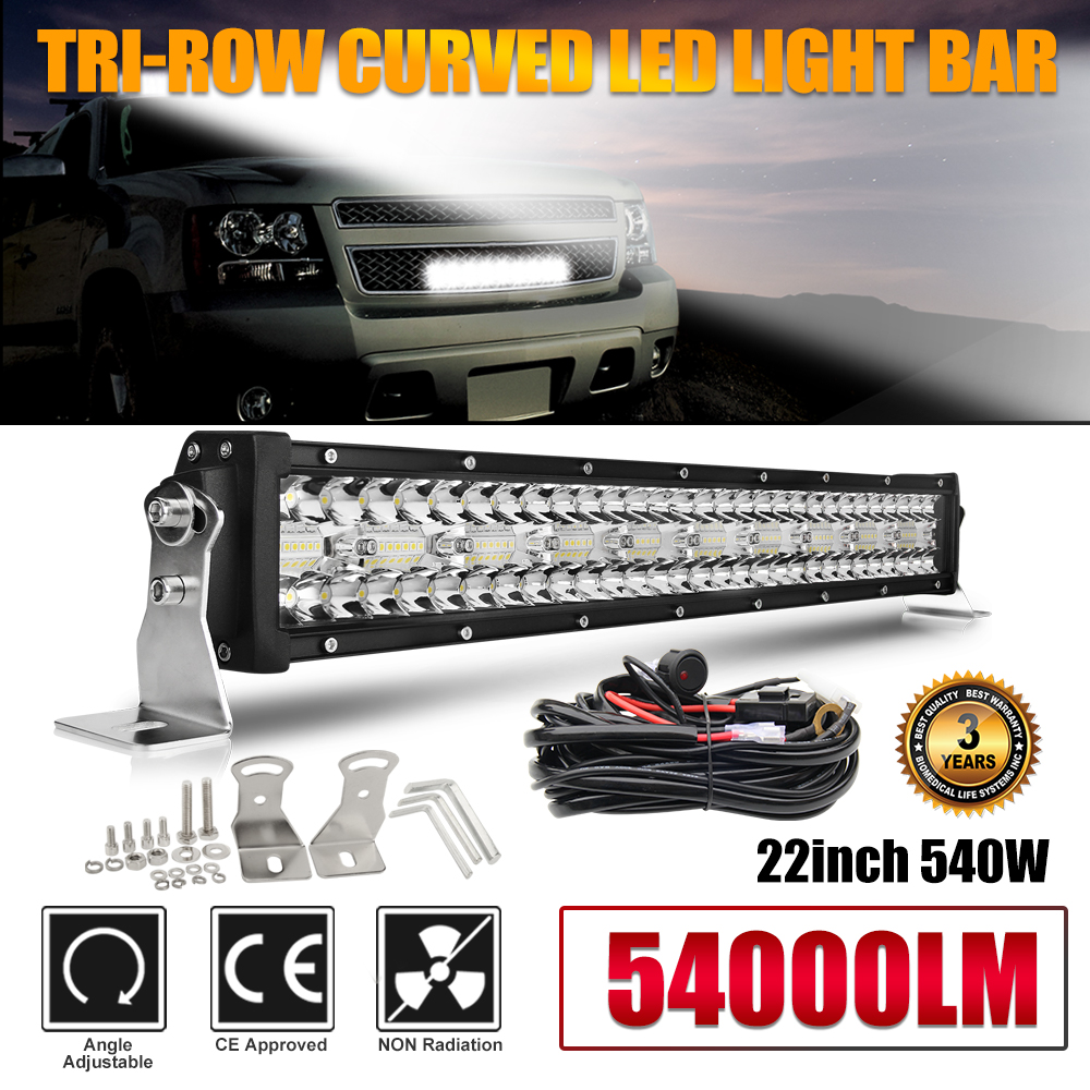 UNISHINE LED ライトバー 22 "32" 42 "52" 3 列スポットフラッドコンボビーム 6500K 駆動ボート LED ワークライト ATV UTV オフロード 12V 24V