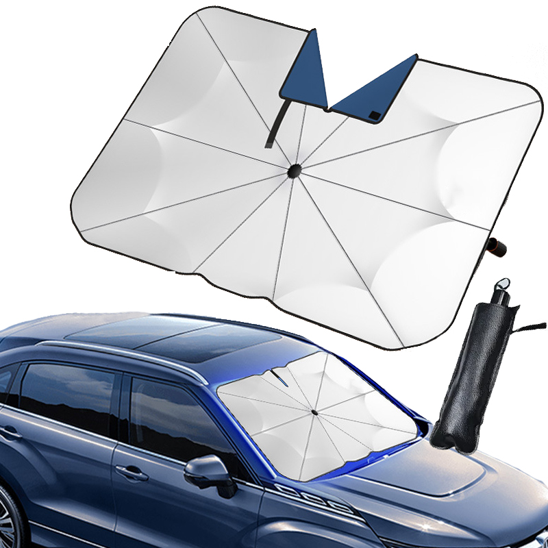 車のフロントガラスサンシェード傘夏格納式日焼け防止サンシェードブロッキングカーパラソル
