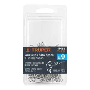 Truper ANZU-09-10BOX（ブリスターパック10箱入り、釣り針100本入り）#9