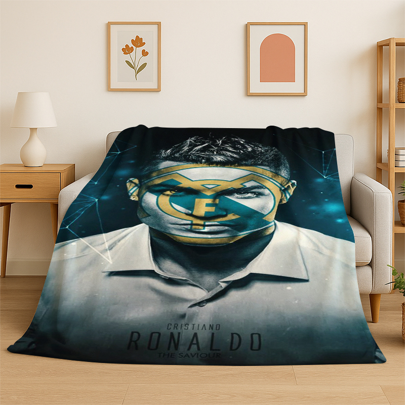 フットボールスターゴート R-ロナウド CR7 ソフトフランネルスローブランケット、ベッド、ソファ、ソファ、ベッドルーム、リビングルーム、旅行、キャンプ用の居心地の良いブランケット