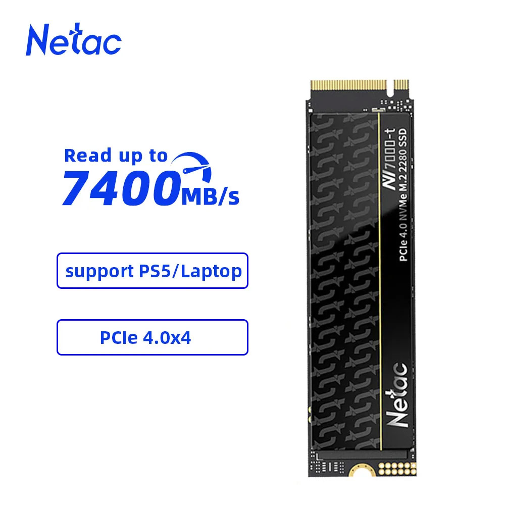Netac SSD 1tb 2tb SSD NVMe M2 4tb 512gb PCIe 4.0 X4 M.2 2280 Disk Internal Solid State Drives NVME SSD for PS5 Laptop NV7000t
