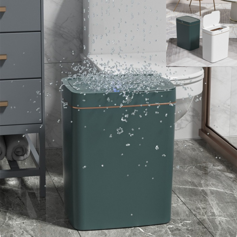 15L 防水タッチレススマートセンサーゴミ箱インテリジェント自動モーションセンサー静かなゴミ箱キッチンバスルーム用
