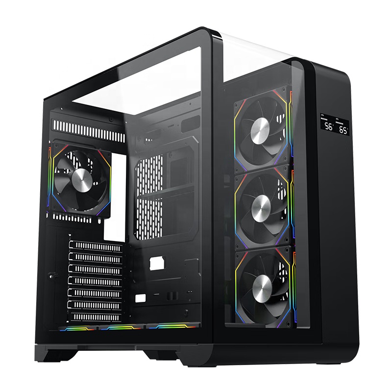 Pc ケース人気の atx マザーボードキャビネット 12 センチメートルファンゲーミングコンピュータケース e スポーツ用ホット販売準備ができて