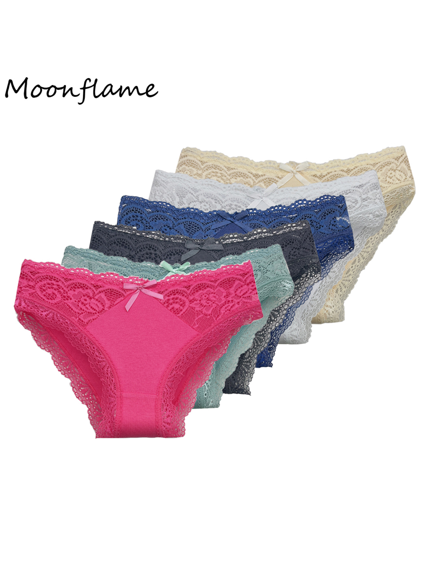 Moonflame 女性のパンティー 5 個の下着新着セクシーなレースの綿の女性のパンティーとブリーフ
