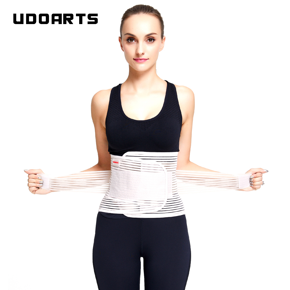 Udoarts ランバーサポート バックブレース、調節可能なデュアルストラップ、通気性メッシュパネル、取り外し可能な医療用プラスチック副子付き