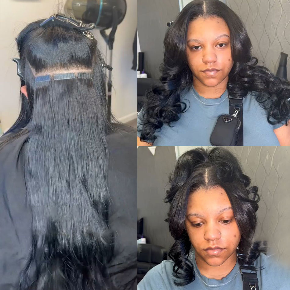 100% Human Hair Tape in Hair Extensions for Women Adding Hair Length And Volume Straight Remy Hair Extensions On Salon Quality