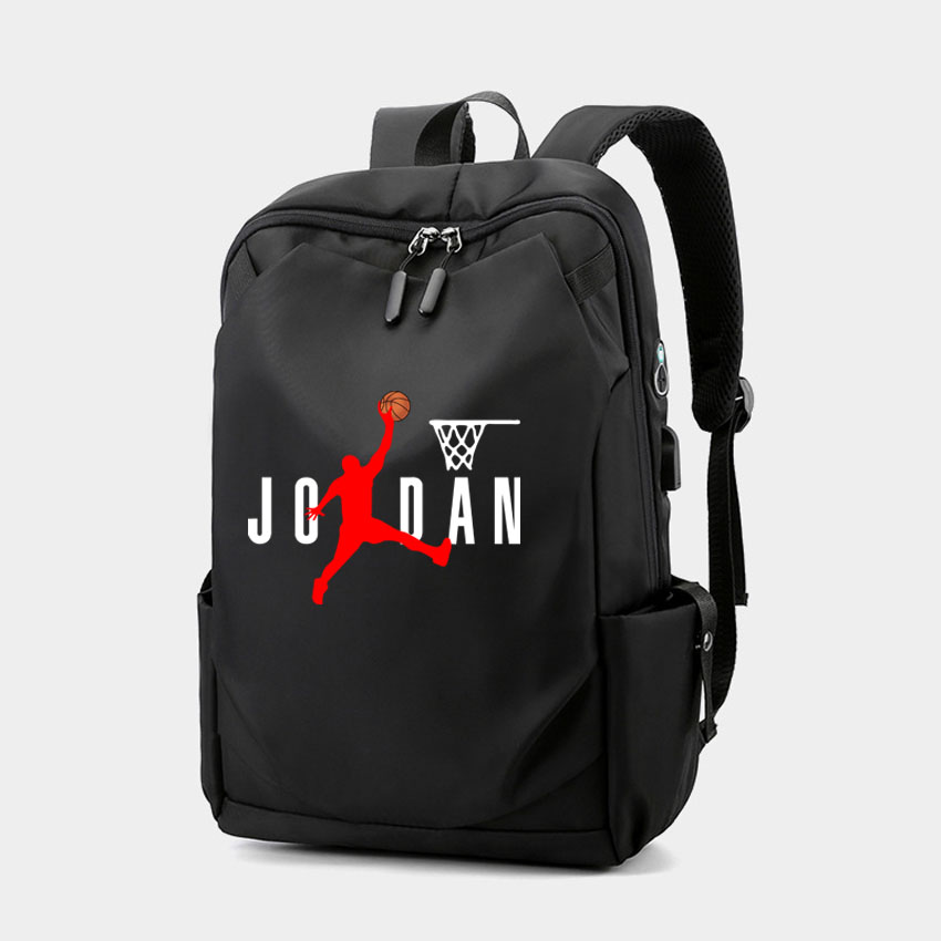 JODAN 文字柄プリントキャンバス男性女性のニュートラルバックパック学生通学ファッション少年少女のラップトップリュックサック USB ポート