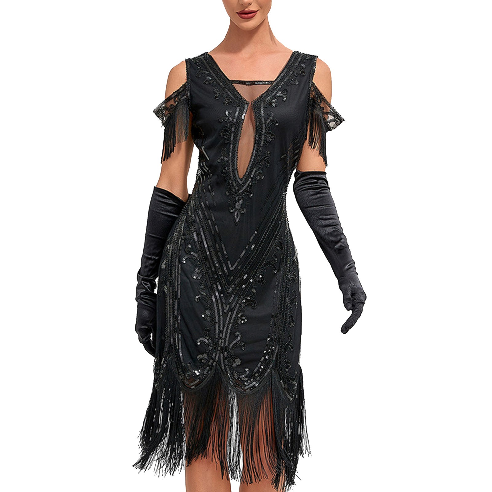 1920s Flapper Party Dress Vestidos Tassel Sequined Dresses For Women Sexy Gatsby 20s Vintage Evening Prom Cocktail Dress