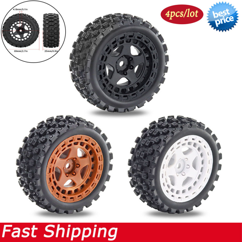 4 個 69*25 ミリメートル RC カーハイグリップゴムホイールタイヤ 1/18 ARRMA 2S TYPHON GROM アップグレードパーツ用