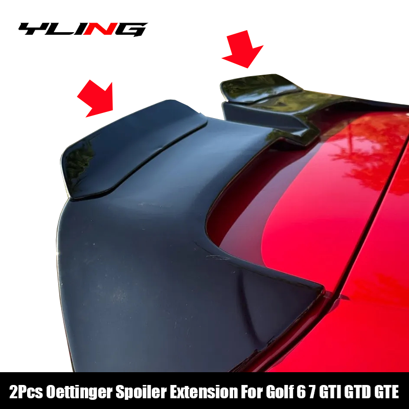 フォルクスワーゲンアクセサリー VW ゴルフ MK6 MK7 7.5 GTI GTD R ラインルーフスポイラー 2 個エッティンガースタイルスポイラーエクステンション光沢のある黒