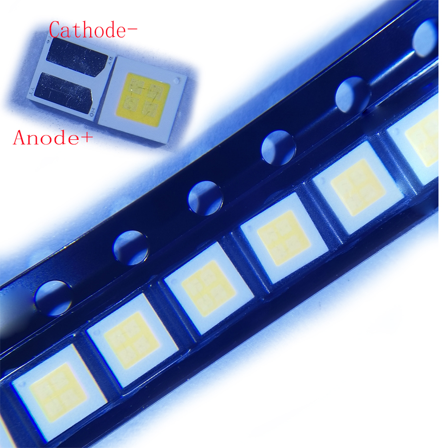 100 ピース/ロット SMD LED 3030 12V コールドホワイト 4 発光チップハイパワーテレビバックライトストリップアプリケーション
