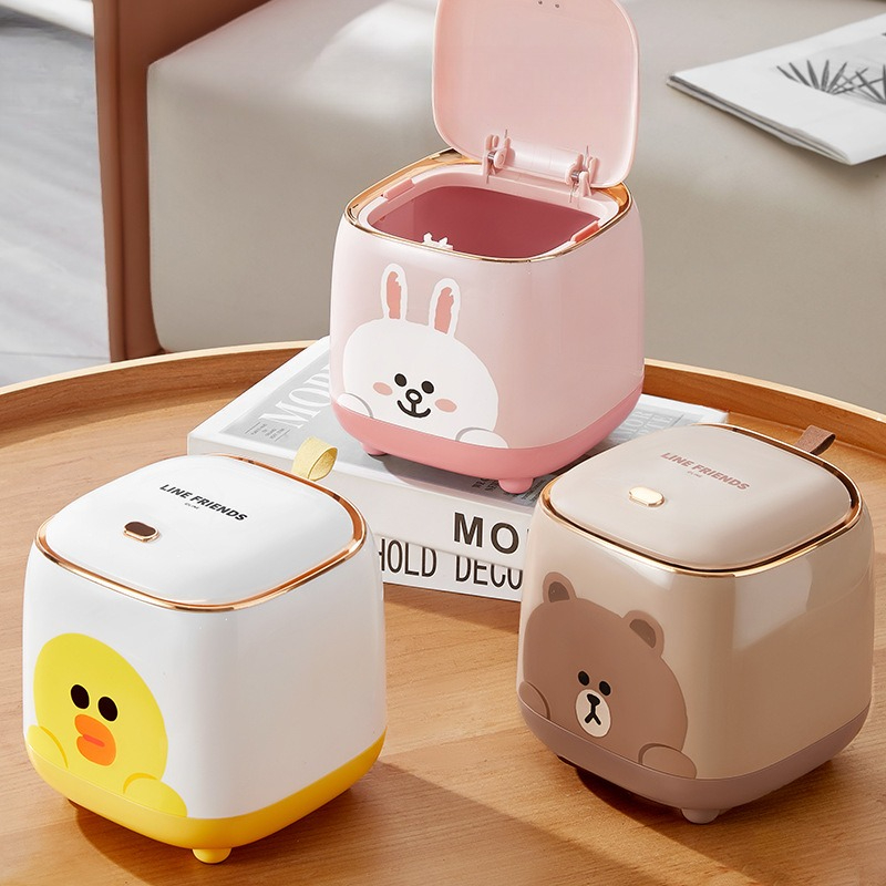 卓上ゴミ箱 家庭用高級感ゴミ箱 蓋付き 寮 寝室 オフィス プレス式紙バスケット ゴミ箱
